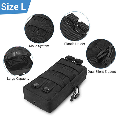 FUNANASUN 2 Pack Tactical Molle Pouches, Compact Water-Resistant EDC Pouch, Small Molle Bag