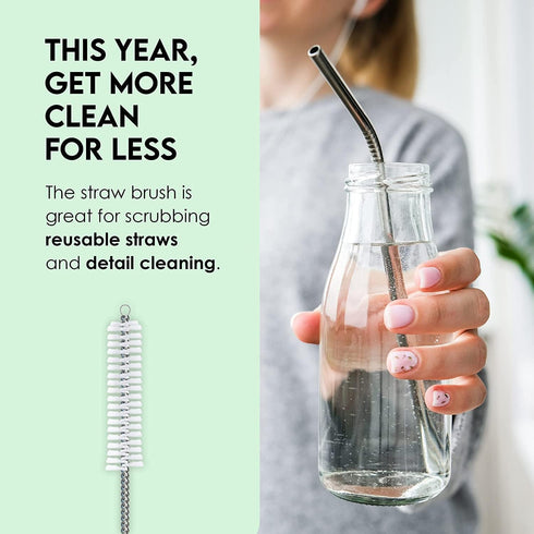 Turbo Microfiber Bottle Brush Cleaner Pack - Set of 5 for Baby Bottles, Tumblers, Wine Decanters, Flask, Bong