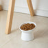 Small Ceramic Raised Cat Bowls, Tilted Elevated Food or Water Bowls, Dishwasher Safe, White
