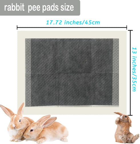 100 kathson Piece Rabbit Pee Pads,Disposable Pet Pees Pad,Cage Black Carbon Liner,Super Absorbent Leak Proof Cushion