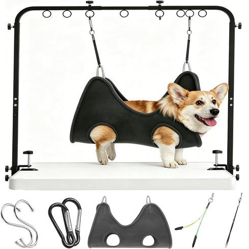 Generic Dog Grooming Table Arm with Hammock 42'' Height, 27''39'' Width, Clamp Fits