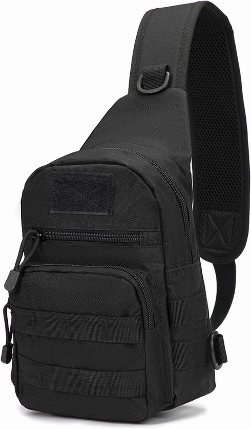 Tactical Sling Bag Pack, EDC Military Chest Pack, MOLLE Crossbody Shoulder Daypack, Utility Bag for Camping Hiking (Tan)