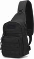 Tactical Sling Bag Pack, EDC Military Chest Pack, MOLLE Crossbody Shoulder Daypack, Utility Bag for Camping Hiking (Tan)