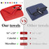 VIVIDLY 2 Pack Tri-fold Golf Towels, Premium Microfiber with Heavy Duty Carabiner Clip, Red