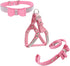 Bowtie Dog Collar & Harness & Lead Sets, Comfortable Soft Puppy Collar with Diamante, Pink - XS