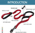 LOS ANDES Heavy Duty Dog Leash, 5-8 FT Walking Leash with Traffic Handle, Shock Absorbing Bungee, Red