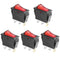 QTEATAK 5Pcs Red Light Illuminated LED On/Off SPST Mini Boat Rocker Toggle Switch for Car & Boat