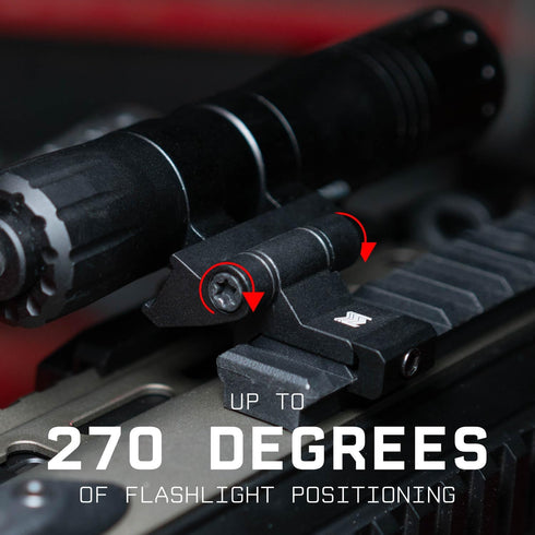 Monstrum Adjustable Scout Light Mount with Pivoting Plate, Compatible with Surefire M300/M600/Streamlight Protac