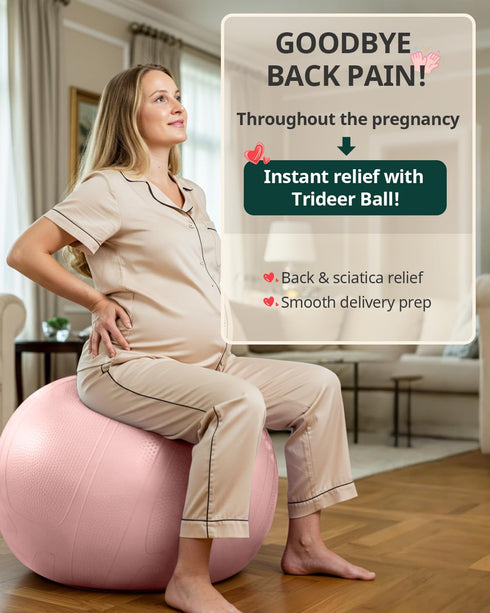 1.7mm 1000LB Trideer Pregnancy Birthing Ball, Extra Thick Yoga Ball for Maternity, Labor, Physio, Recovery, Exercise