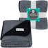 PetAmi Waterproof Dog Blanket, Leakproof XL Pet Blanket for Large Dogs, Reversible Washable Soft Plush, 60x80 Black Gray