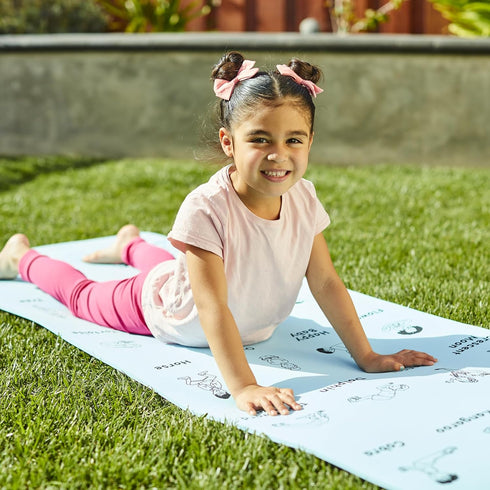 Really Good Stuff Kids Yoga Mat with 24 Illustrated Poses – Safe, Non-Slip, Soft Exercise Mat for Kids