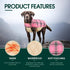 Kuoser Waterproof Dog Jacket, Pink XL, Adjustable Durable Coat for Extra Large Dogs
