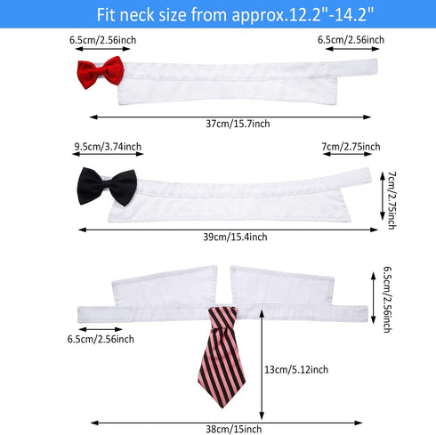 4 Pieces Adjustable Pet Bow Tie Costume for Small Dogs and Cats, Formal Grooming Ties, Party Accessories