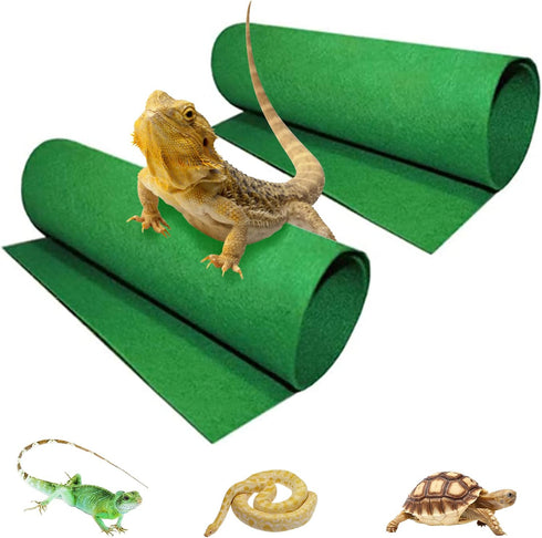 Tfwadmx Reptile Carpet, 2 Pack of Bearded Dragon Mat Terrarium Substrate Liner Bedding for Snakes, Turtles, Lizards