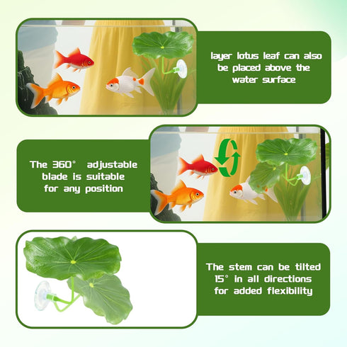 Pretwad 6 Hammock PCS Betta Fish Leaf - Soft Leaf Beds, Adjustable Plastic Bettas Bed Aquarium Decor, Betta-Fish Tank