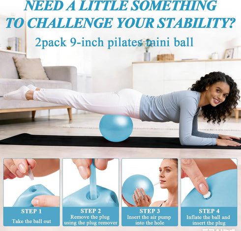 IyenFit Set 5 14 inch Sets Pilates Ring and Small Ball for Women with Resistance Bands, Magic Circle Home Workout