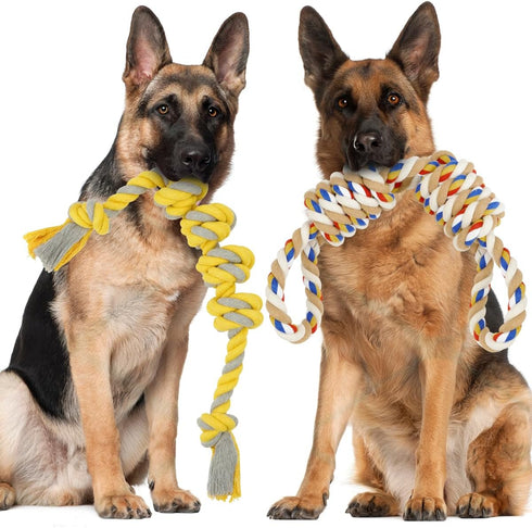 ETACCU Dog Rope Toys for Large & Medium Dogs, 2 Pack 22 Inch Tug of War Toy for Aggressive Chewers, Indestructible