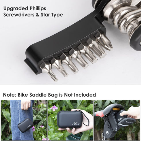 WOTOW Bike Repair Tool Kit - 21 in 1 Bicycle Multitool for Emergency Maintenance, Bike Hex Key Wrench & Carrying Case
