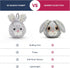 4 Inch Pet Lou Squeaky Rabbit Dog Plush Toy, Stuffing-Free Soft Plush, Durable Bouncy Squeaker Ball, Floats in Water