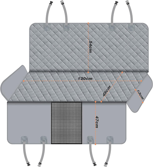 GXT Dog Back Seat Cover Protector for Cars SUV and Trucks with Mesh Window, Scratchproof Nonslip and Waterproof