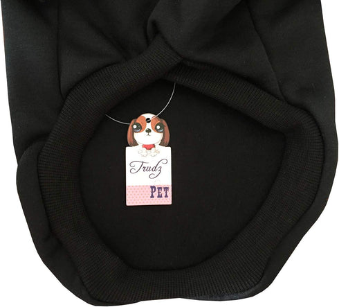 Love Me Fleece Dog Hoodie - Warm Cotton Grooming Sweater for Small, Medium & Large Dogs & Cats (Black)