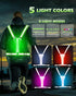 Zacro LED Reflective Vest for Running, Rechargeable Light Up Running Gear with 5 Colors, Adjustable for Men, Women, Kids