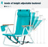 Volowoo Backpack Chair,4 Backpack Beach Chairs for Adults,Folding Beach Chair, Folding Heavy Duty Camping Position