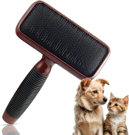 Kenchii Slicker Brush for Dogs - Professional Grooming Brush for Loose Fur, Tangles, Long Short Haired (Medium)