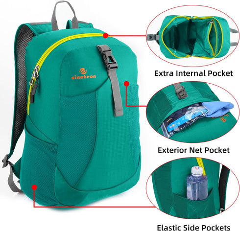 sinotron 22L Lightweight Packable Day Pack Backpack for Travel, Camping, Vacation, Small Hiking for Women Men