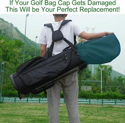 Golf Bag Rain Cover Hood - Universal 1680D Nylon Waterproof Material, Dustproof Club Protector