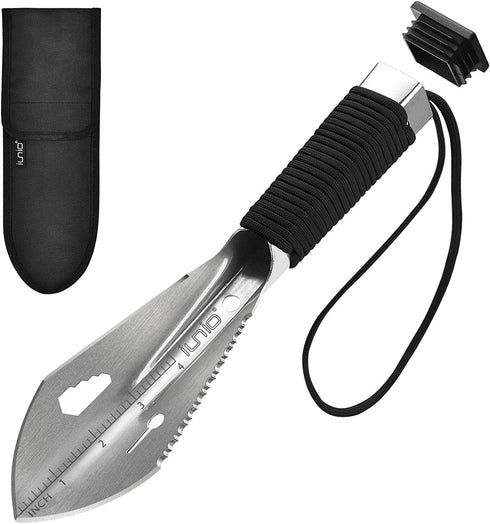 iunio Hiking Trowel, Portable Shovel Multitool for Camping, Backpacking, with Carrying Pouch, Ultralight Camp Tool for