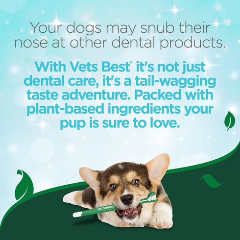 10 Pack Vets Best Dog Toothbrush - Easy Teeth Cleaning for Dog Dental Care, Perfect for Dogs and Cats - Comes With Soft