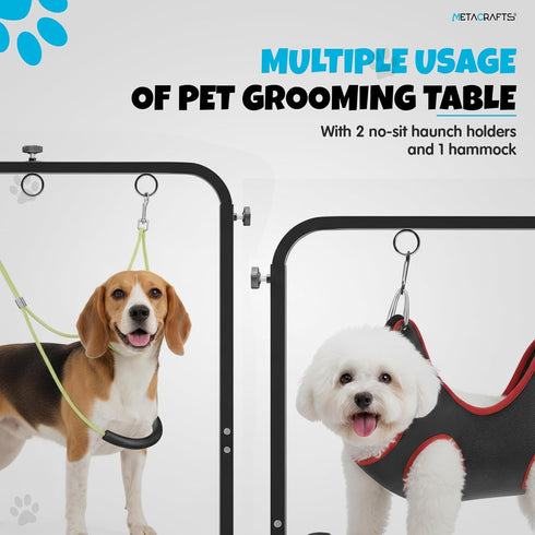 Hammock 42" Dog Grooming Arm with Adjustable Dog Grooming Stand with Clamp for Table, Foldable Stainless Steel Grooming