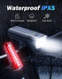 Victoper Bike Light Set, High Lumens Super Bright USB Rechargeable Headlight & Tail Light, 6+4 Modes, Waterproof