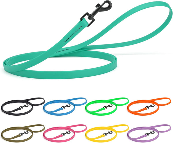 Dogline Waterproof Dog Leash, Strong Biothane Coated Nylon Webbing with Black Hardware, Easy to Clean, Made in USA