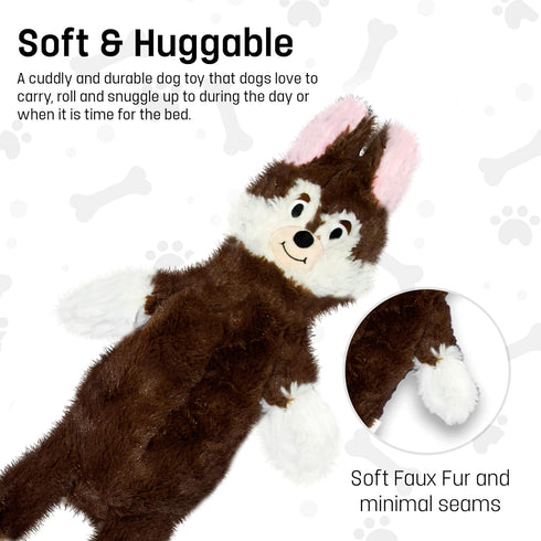 FGA MARKETPLACE Pack of 5 Flat NO Stuffing NO Squeak Plush Dog Toys, Funny Style for Small and Medium Dogs