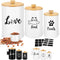 Reallnaive Metal Airtight Cat Treat Container Set of 3 with Bamboo Lids and
