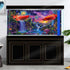 Aquarium Background with Galaxy Space Planet Design - Waterfall Landscape Tapestry for Fish Tank Decor
