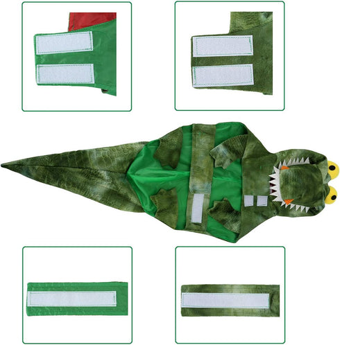 Dog Crocodile Costume for Pet Halloween Christmas Cosplay, Hoodie Sweater Clothes for Small Medium Large