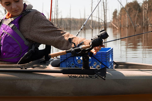 YakAttack Omega Rod Holder with LockNLoad Track Mount (Track Sold Separately)
