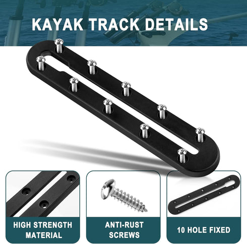 Ahuliao (9 10 4 Kayak Track Mount, Kayak Rail Track, Kayak Low Profile Gear Track Accessories for Fishing Rod Holder