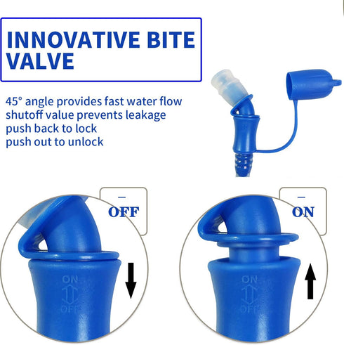 Hydration Bladder 2 Liter Leak Proof Water Reservoir, BPA Free for Biking, Hiking, Camping