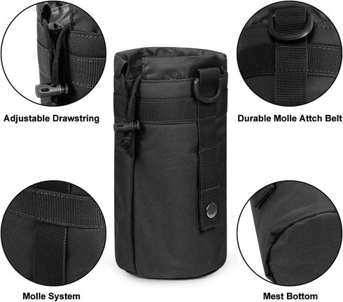 Gogoku 3 Pack Molle Pouch Combo - Tactical Water Bottle Pouch Holder, Compact Utility Waist Bag Pack
