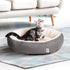 Love's cabin Round Donut Cat and Dog Cushion Bed, 20in Anti-Slip & Water-Resistant Bed, Washable Luxury Gray