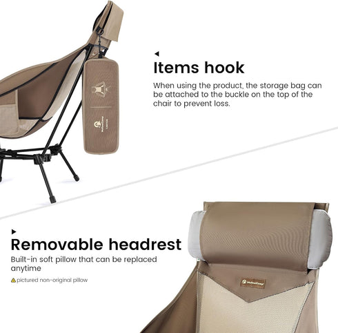 MellowCamp Oversized High Back Camping Chair with Pillow - Ultimate Comfort for Outdoor Adventures