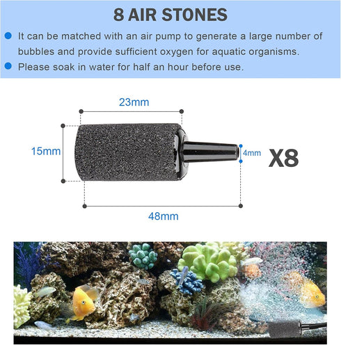 Aquarium Air Pump Accessories Set, 9.84/26.25/101.71 Feet Airline Tubing Hose, Check Valves, Air Stones, Connectors