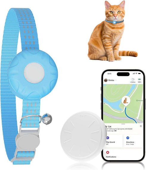 HONGTOP H Cat Tracker, GPS Tracker, Compatible with Apple Find My App(Only iOS), Real-Time