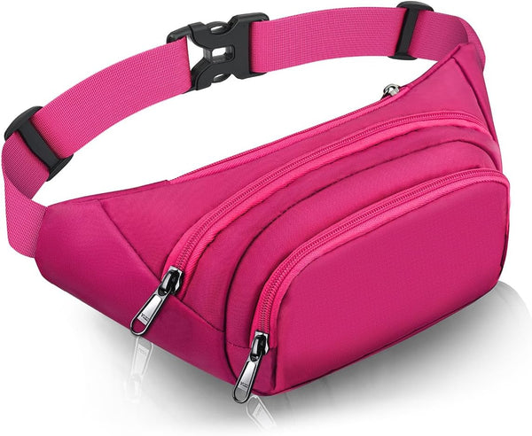 Syican Large Fanny Pack for Women Men - Waist Bag with 3-Zipper Pockets, Gifts for Sports, Traveling, Workout, Casual,