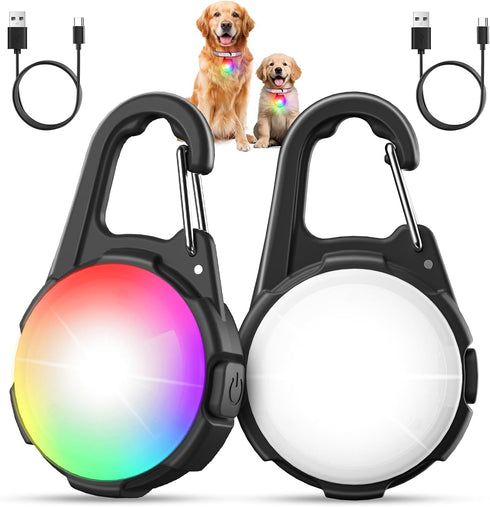 Coolice Dog Lights for Night Walking, 2 Packs LED Collar Light, 4 Modes
