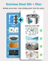 108oz/3.2L (8 +8 Cat Water Fountain with Water Level Window, AONBOY Cat Fountain, Dog Water Fountain Stainless Steel